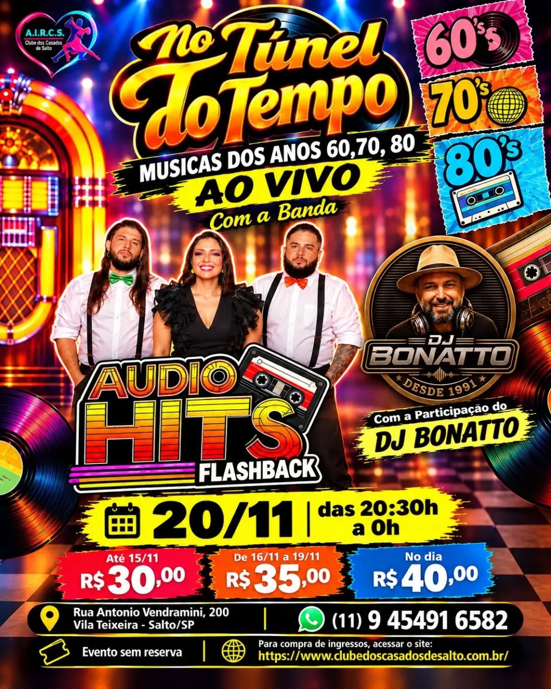 No Túnel do Tempo - Flashback ao vivo com a Banda Áudio Hits e DJ Bonatto