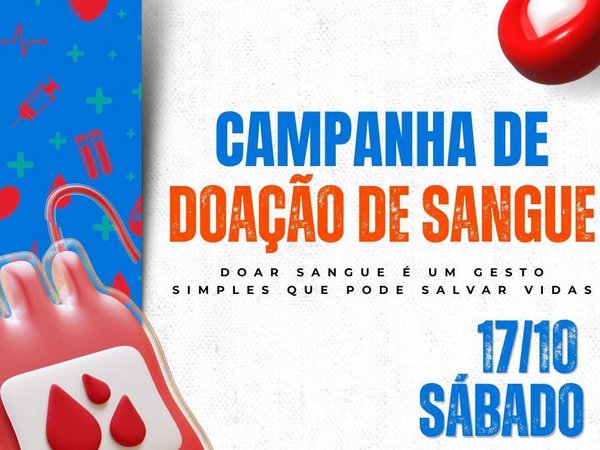 Doação de sangue acontece no dia 17 de outubro na Clínica Moutonnée